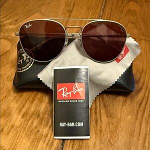 Ray-Ban Silver Frame Sunglasses with Dark Lenses RB3589